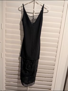 Black SP slip dress with sheer details